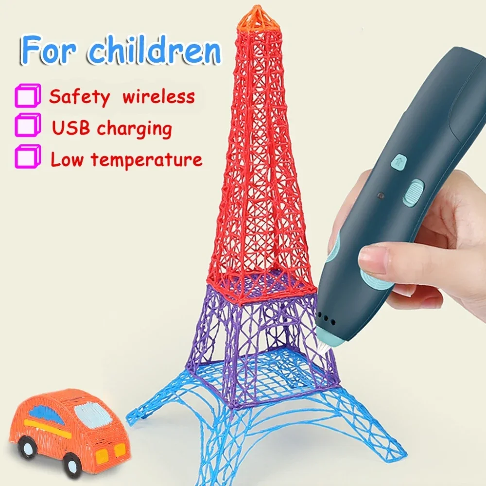 Wireless 3d Printing Pen Set Ow-Temperature Creative Graffiti Toys Diy Three-Dimensional Drawing Pen For Children Education Toy