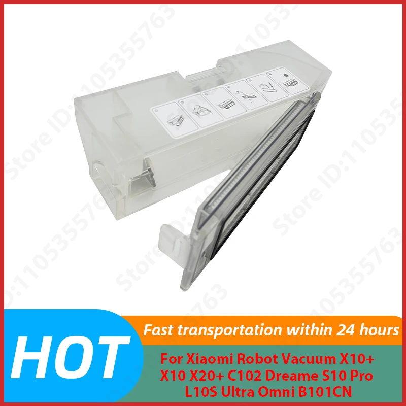For Xiaomi Robot Vacuum X10+ X10 X20+ C102 Dreame S10 Pro L10S Ultra Omni B101CN Dustbin With Filter Accessory Dust Box
