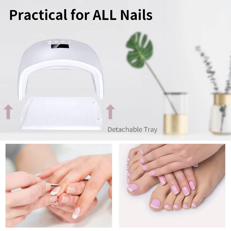 Lámpara LED UV recargable para uñas, luces profesionales inalámbricas para manicura y pedicura, 48W, para el hogar y el salón