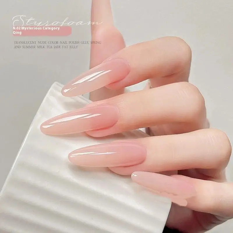 1개 5g 네일 폴리쉬 젤리 아이스 클리어 누드, 껍질을 벗길 수 있는 UV LED, 광택 마감, 솔리드 컬러 패턴 DIY 네일 아트