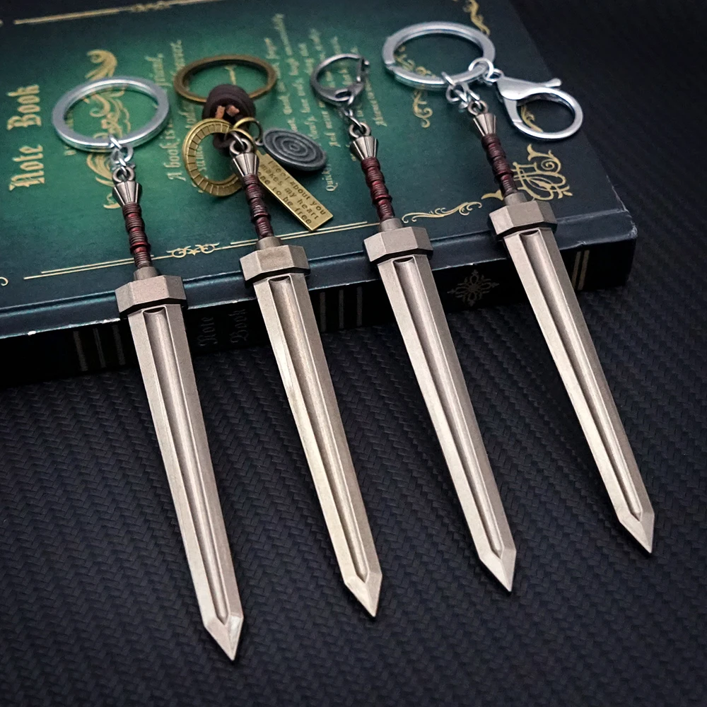 12cm ER Colossal Swords Keychain Game Peripheral All Metal Greatsword Cosplay Weapon Toys Children's Toy Collection Ornaments