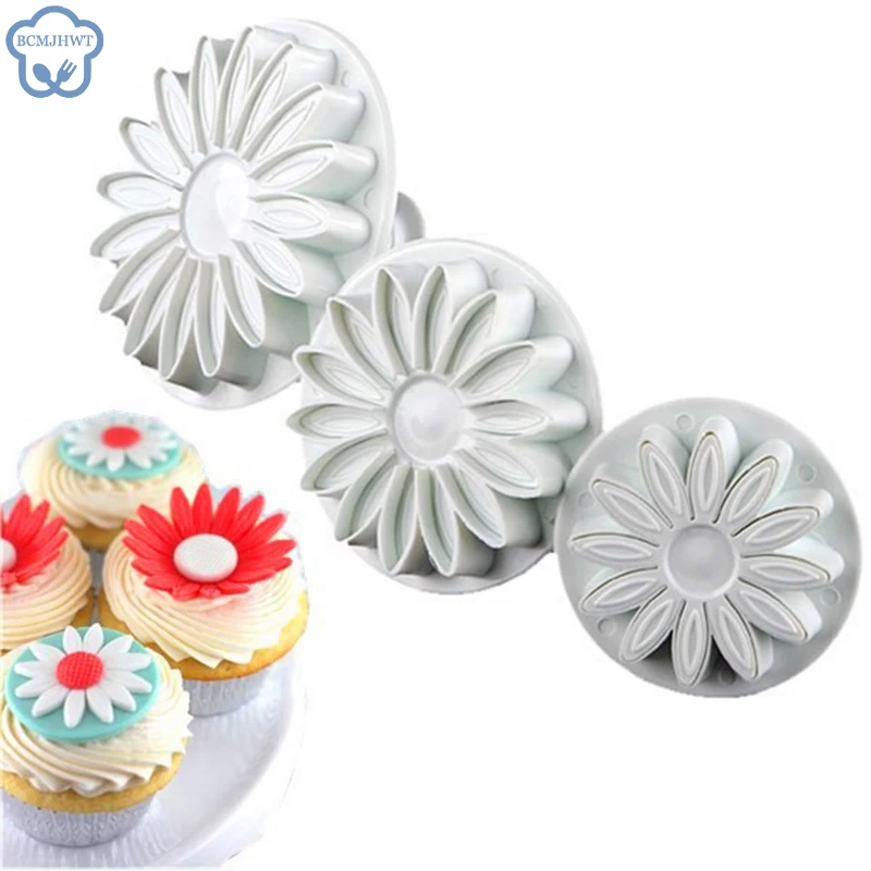 3PCS Sugarcraft Cake Decorating Tools Fondant Plunger Cutters Tools Cookie Biscuit Cake Snowflake Mold Set Baking Accessories