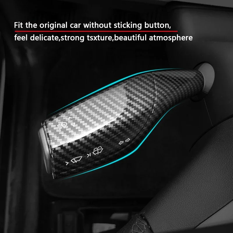For Tesla Model 3 Y Car Steering Wheel Steering Rod Trim Sticker ABS Car Wiper Steering Lever Decoration Wheel Cover