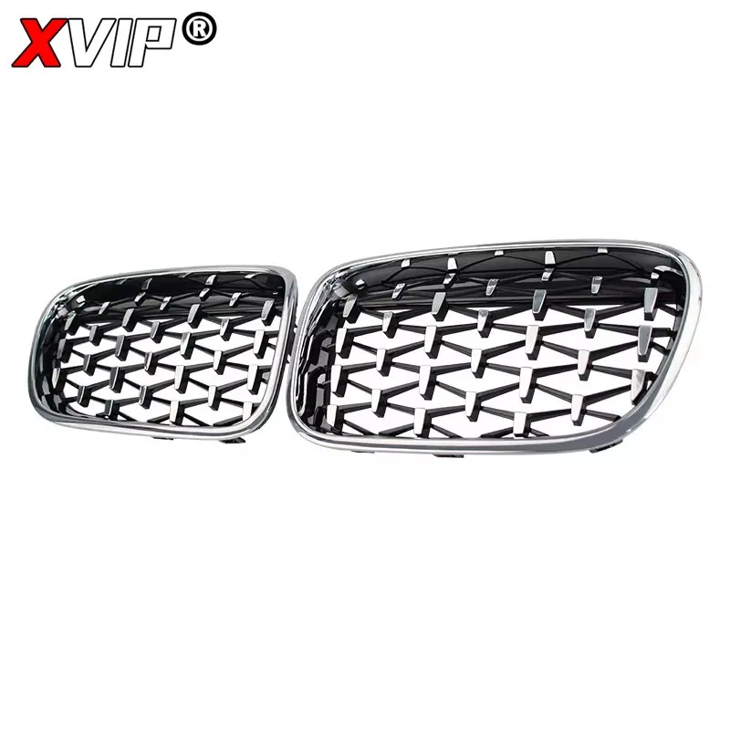 XVIP Chrome Silver Diamonds Front Bumper Hood Grilles For BMW X3 F25 2010-2013 Single And Double Line Style Upper Racing Grills