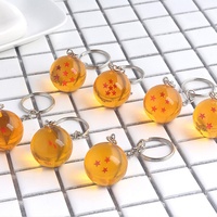 Wholesale Dragon Series 1-7 Stars Balls Keychain Gokus Bead Pendant Metal Key Ring Men Car Women Bag Accessories