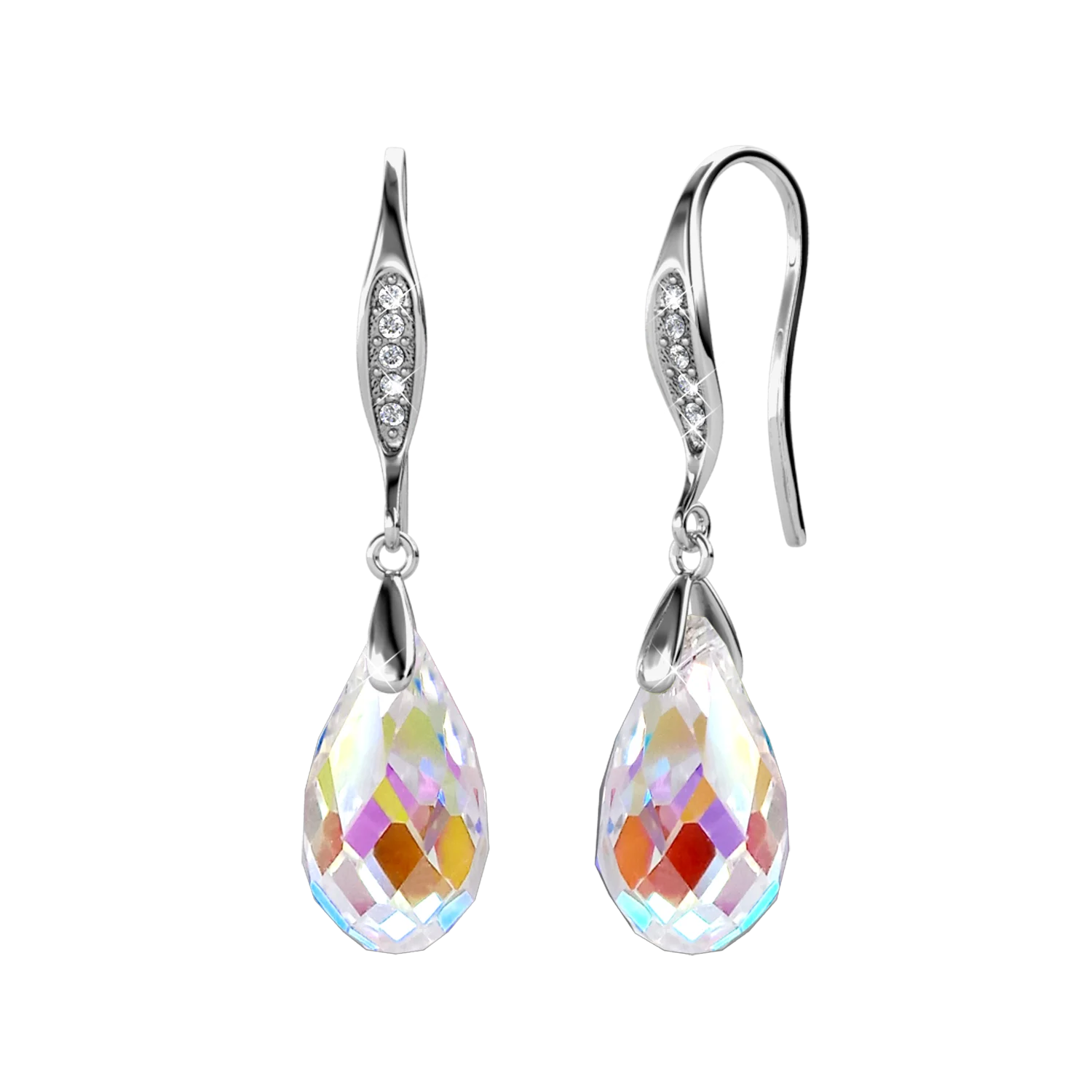 

Daisini серьги-кольца с каплями воды и кристаллами Сваровски для женщин, модные висячие серьги, модные свадебные украшения с камнем, подарок для девушки