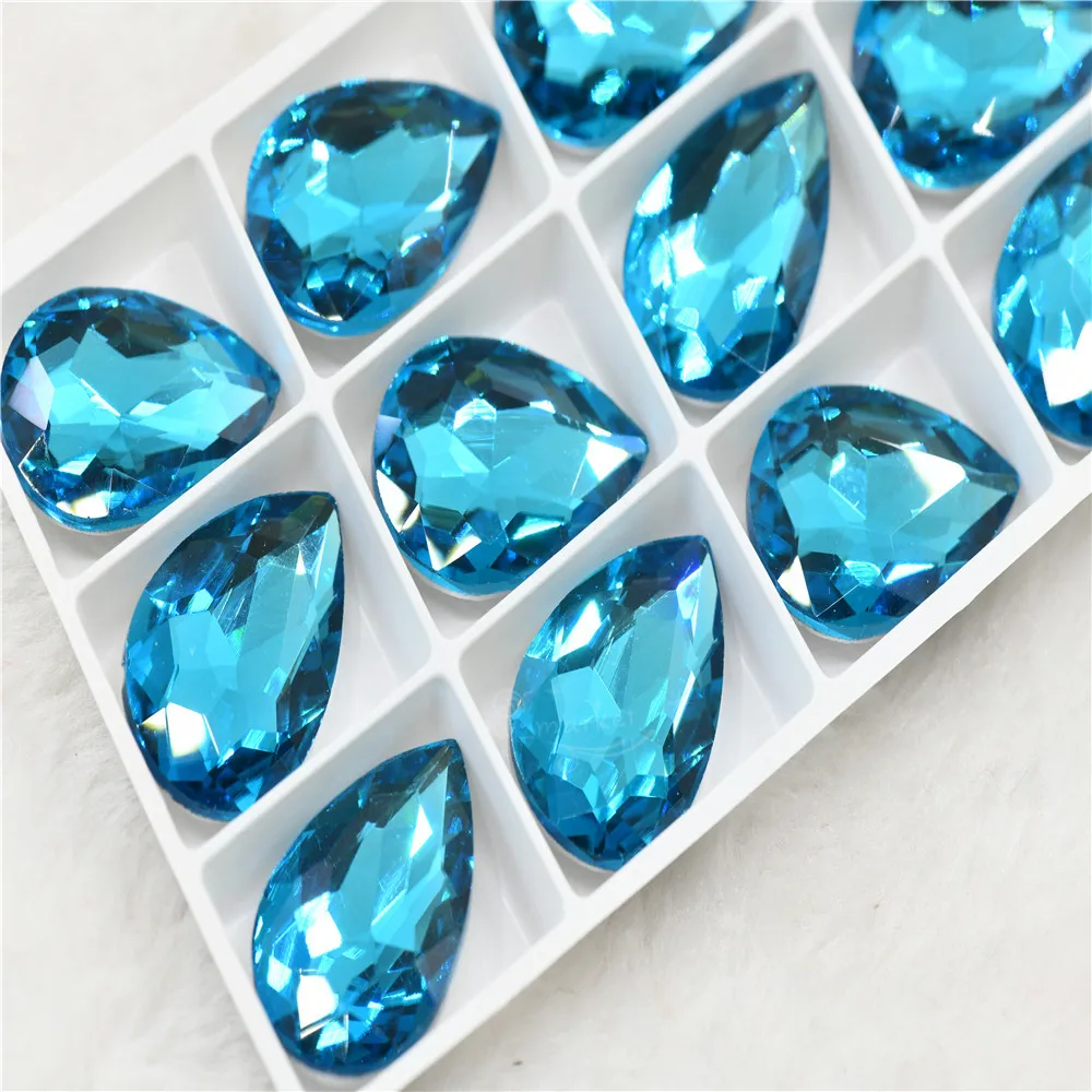 Großhandel Glitzer Strass Glasperlen Pointback Tropfen Kristallsteine machen Kunsthandwerk Juwelen Dekoration Diamanten Handarbeiten