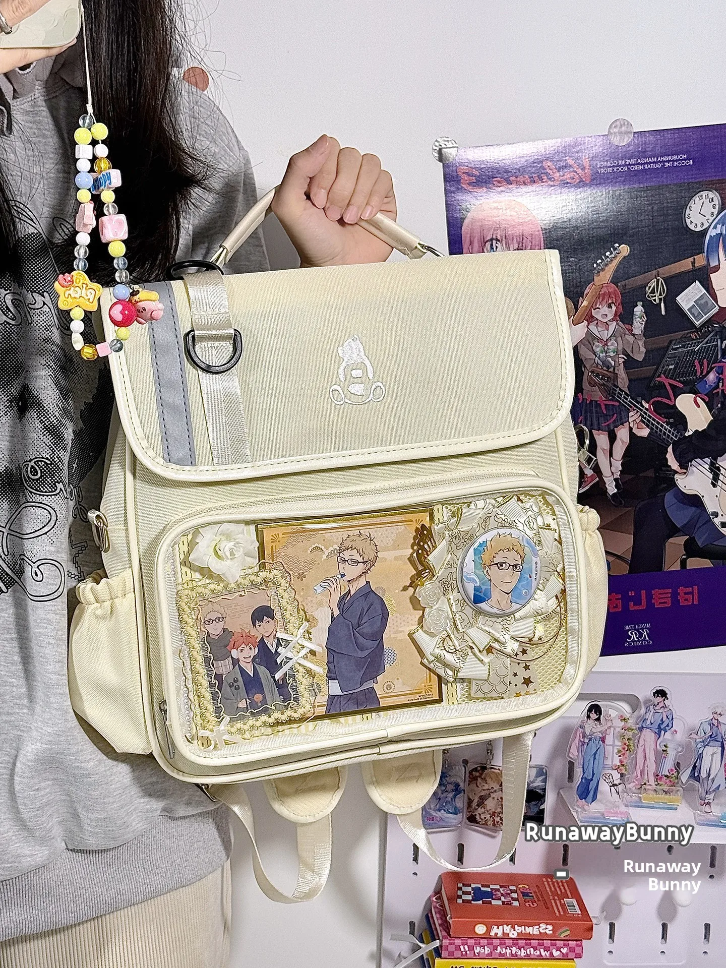 

Daily Basic JK School orm Bag Large Capaci Commute Campus Comic ow Double oulder 0cm Doll ain Pain Bag