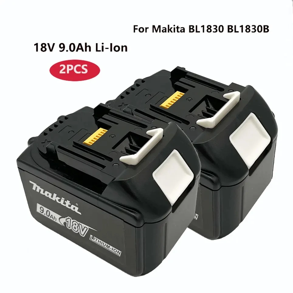 Makita-batería recargable de repuesto, indicador LED, 9,0 Ah, 18V, BL1830, BL1830B, BL1840, BL1840B, BL1850, BL1850B