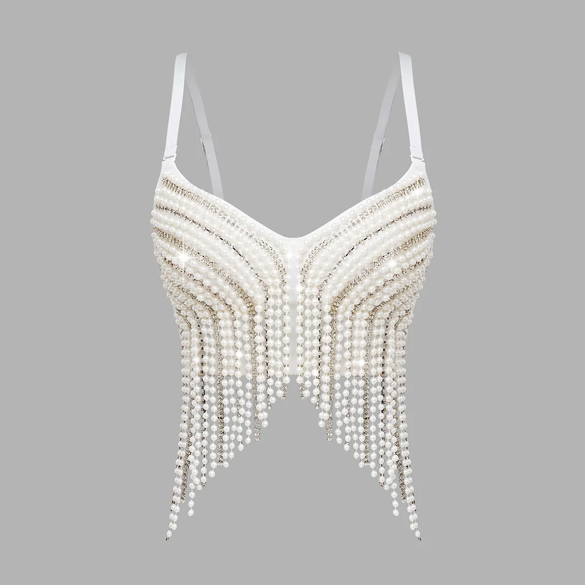 

Высококачественный укороченный топ из волокна с тяжелой вышивкой и ремешком из бисера Жилет с ромбовидными вставками Spicy Girl Sle DB728 Трикотажный ультра-...