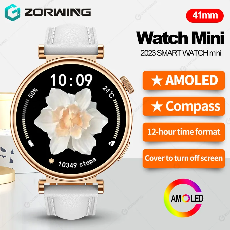 AMOLED Smart Watch Mini 41mm Compass NFC Heart Rate 12-hour Clock Bluetooth Call Smartwatch Men Women for Huawei Android IOS imelda may 11 past the hour cd