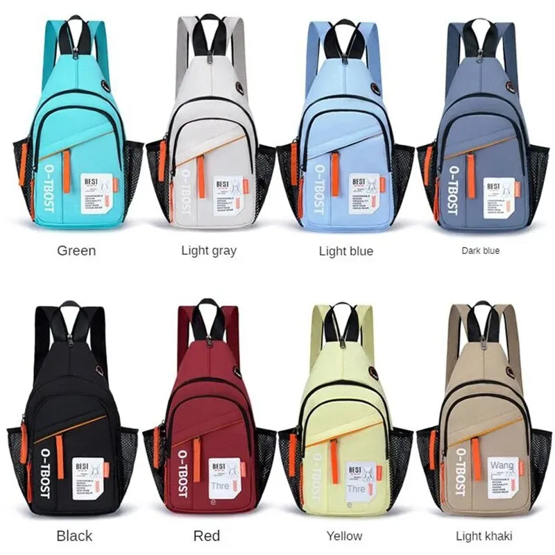 Men\'s Fashionable Korea Style Colorful Block Casual Chest Bag Outdoor Leisure Multifunctional Single Shoulder Crossbody Bag