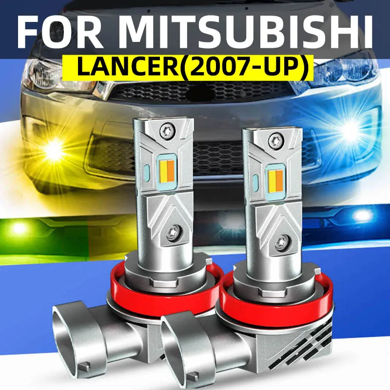 

2pcs Car LED Front Fog Lights Bulbs Dual Colors Switchback White Yellow For Mitsubishi lancer EX 2007 2008 2009 2010 2015 2017