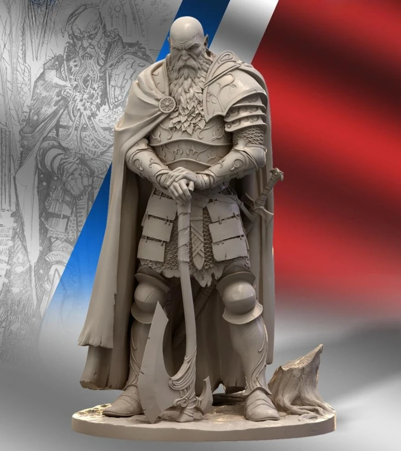 75 mm Druckguss-Harzfigur im Maßstab 1:24, Modellbausatz, antiker Ritter-Krieger, Hobby, Miniaturspielzeug, unmontiertes, unbemaltes Diorama