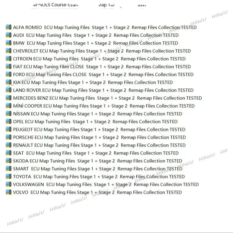 For ECU Progam Win ols Damos(more than 100GB) Origin Damos Car A2L ols KP hex MAPPACK Tuning Remapping MOD Files .BIN Files