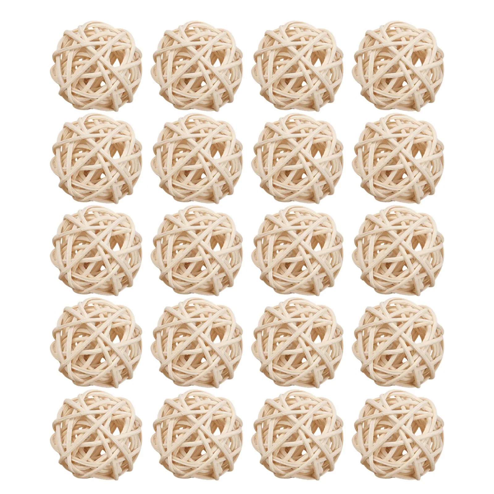 60Pcs Natural Rattan Balls Christmas Wicker Orbs Bowl Filler Decorative Vine Spheres Vase Rustic Party Wedding Decor