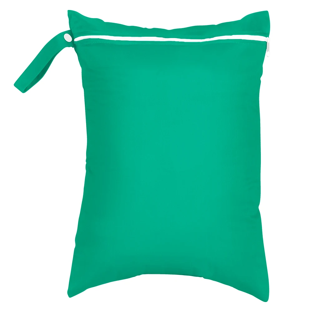 AIO tas popok TPU motif kartun, tas popok basah ritsleting ganda tahan air, wadah Liner Laundry untuk popok kain