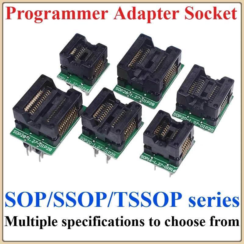 SOP8/SOP14/SOP16/SOP20/SOP28/TSSOP8/TSSOP16/TSSOP20/TSSOP28 TO DIP Programmer Adapter Socket 150MIL 208MIL 300MIL 173MIL DIP8 28