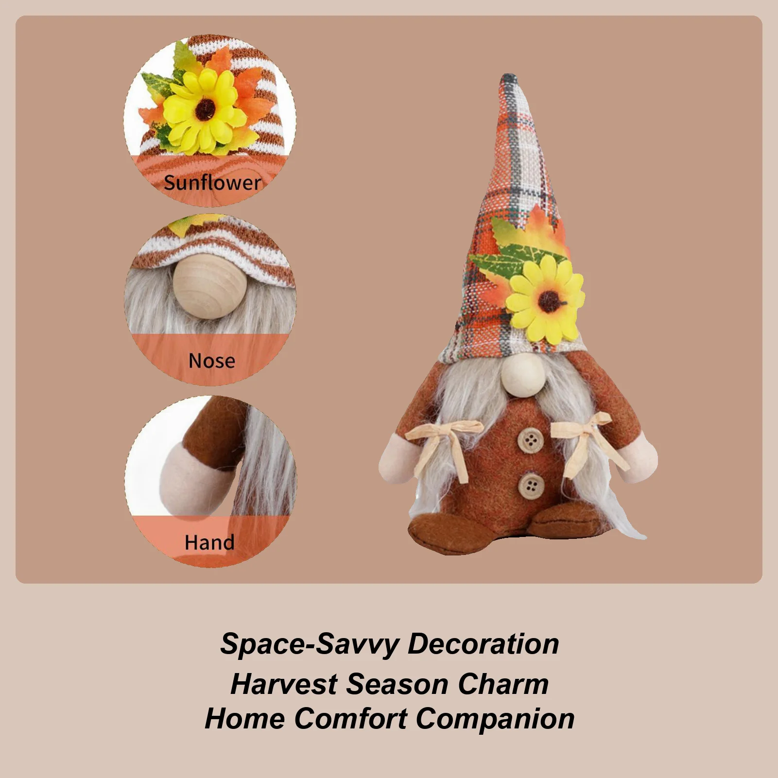 خريف جنوم الخريف جنوم اليقطين عباد الشمس السويدية قزم عيد الشكر زينة عيد الميلاد NordicGnome الأرض الله الرجل العجوز ديكور #1