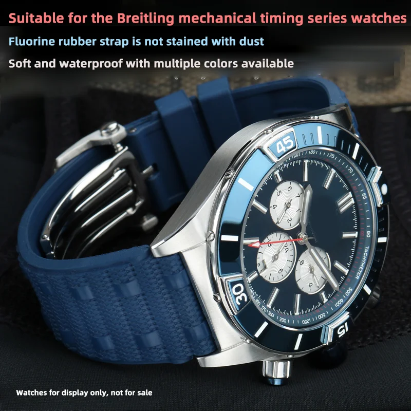 High quality fluororubber strap 22mm men's For Breitling Chronomat B01 bracelet, soft strap Superocean Avenue sports watch chain