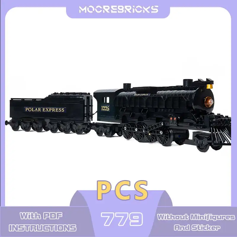 Popular The Polar Express Building Blocks Steam Train Model Mini Bricks Rail Vehicles Retro Toys Children\'s Holiday Gifts