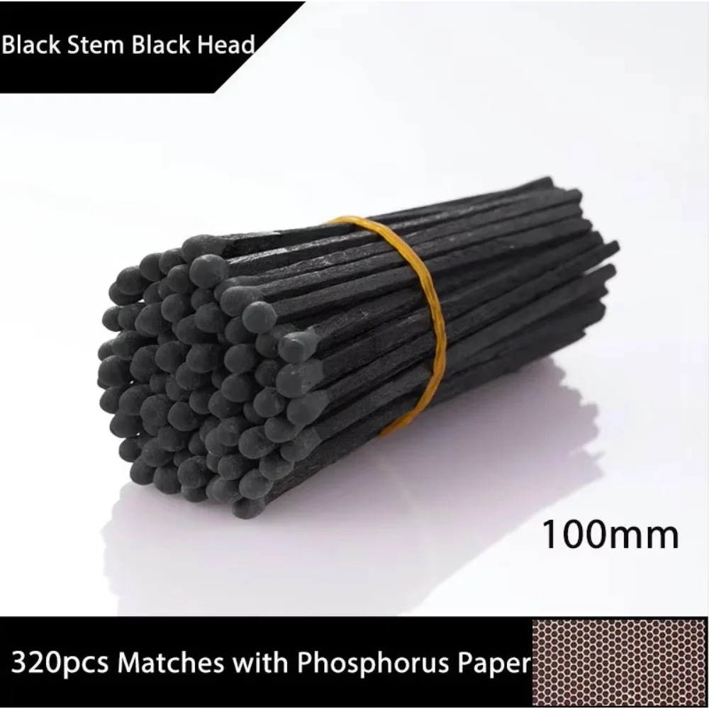 10cm/3.9inch Long Match For Scented Candle 320pcs/pack  ALL Black Matchstick Special Art Cigar Ignition DIY Colorful Match