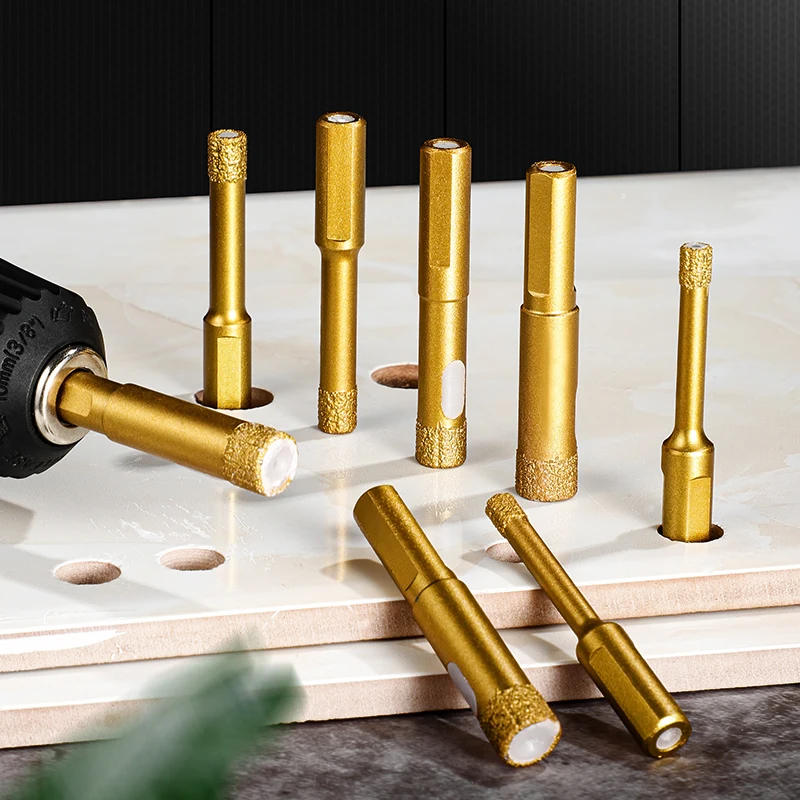 6-12mm Tile Drill Bit Dry Diamond Drill Core Bits Ceramic Glass Marble Tile Brazed Hole Saw Cutter Granite Marble Drill Bits