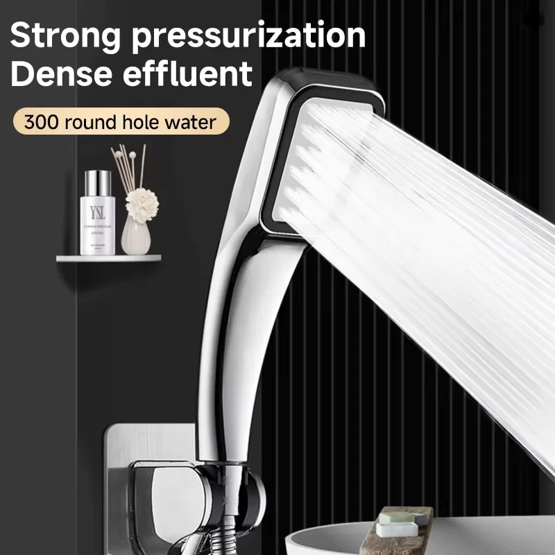 300 Hole Pressurized Dense Water Outlet Shower Head Handheld Square Shower Head Strong Pressure Nozzle Bathroom Accessories image 2