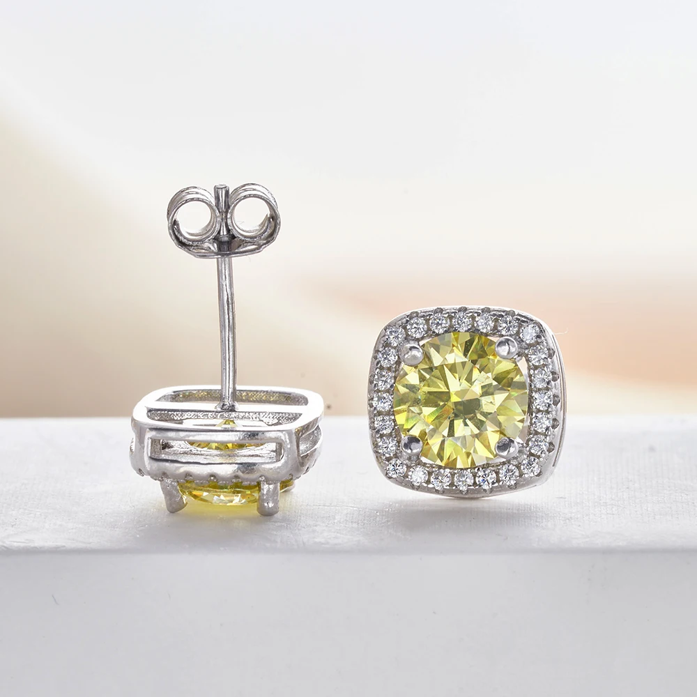JoyceJelly 100% Real Moissanite Diamond Earrings Classic S925 Sterling Silver Stud-Earrings Female Luxury Jewelry Accessories