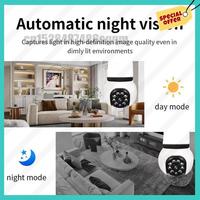 -ABJZ 8MP Lamp Bulb Wifi Smart Camera E27 LED Bulb IP Surveillance Two-Way Audio Color Night Vision 360° AI Tracking