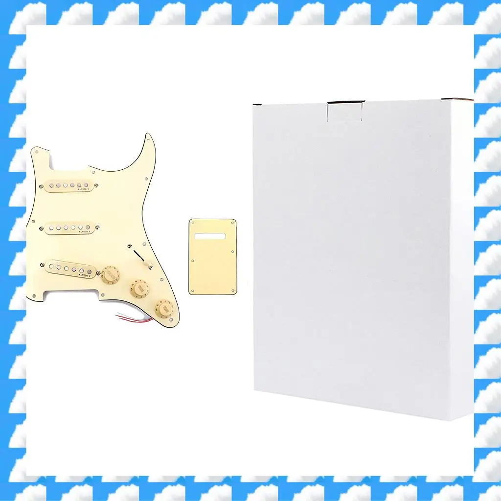 

ONGE Loaded Prewired SSS Alnico 5 Alnico V HOT Pickups Pickguard Set For Strat Guitar