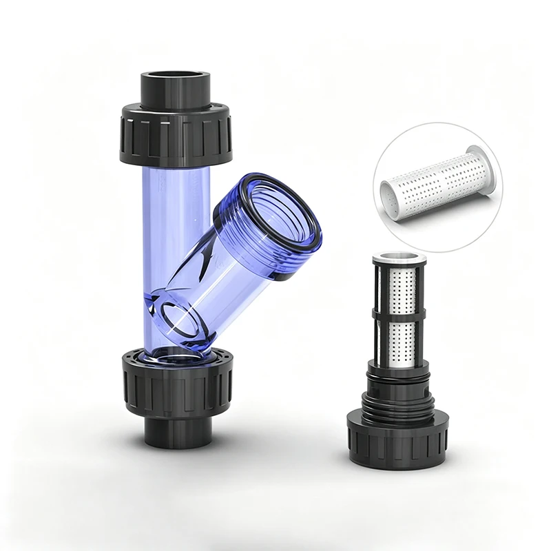 1PC UPVC Y-shaped Filter Water Supply Pipe Tap Wate Purification Chemical Pipe Fittings Y‑strainer