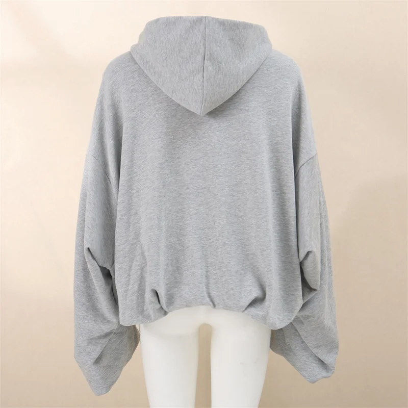 Women\'s sweatshirts New elastic knitted pure cotton long sleeved top for autumn 2024 Casual versatile loose hoodies y2k clothes