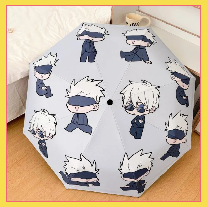 

Jujutsu Kaisen fan merchandise Satoru Gojo umbrella cute Q-version sunshade and sun protection fully automatic folding umbrella