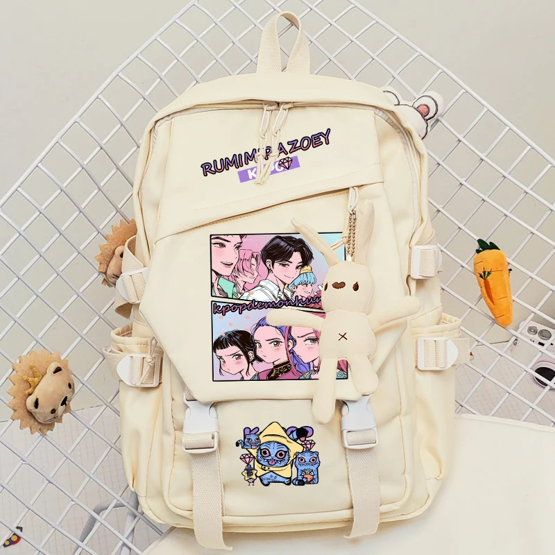 أنيمي KPop شيطان الصيادين الرجال النساء على ظهره تأثيري طالب موضة المدرسية اليومية الكرتون حقيبة كتفية للسفر هدية الكريسماس