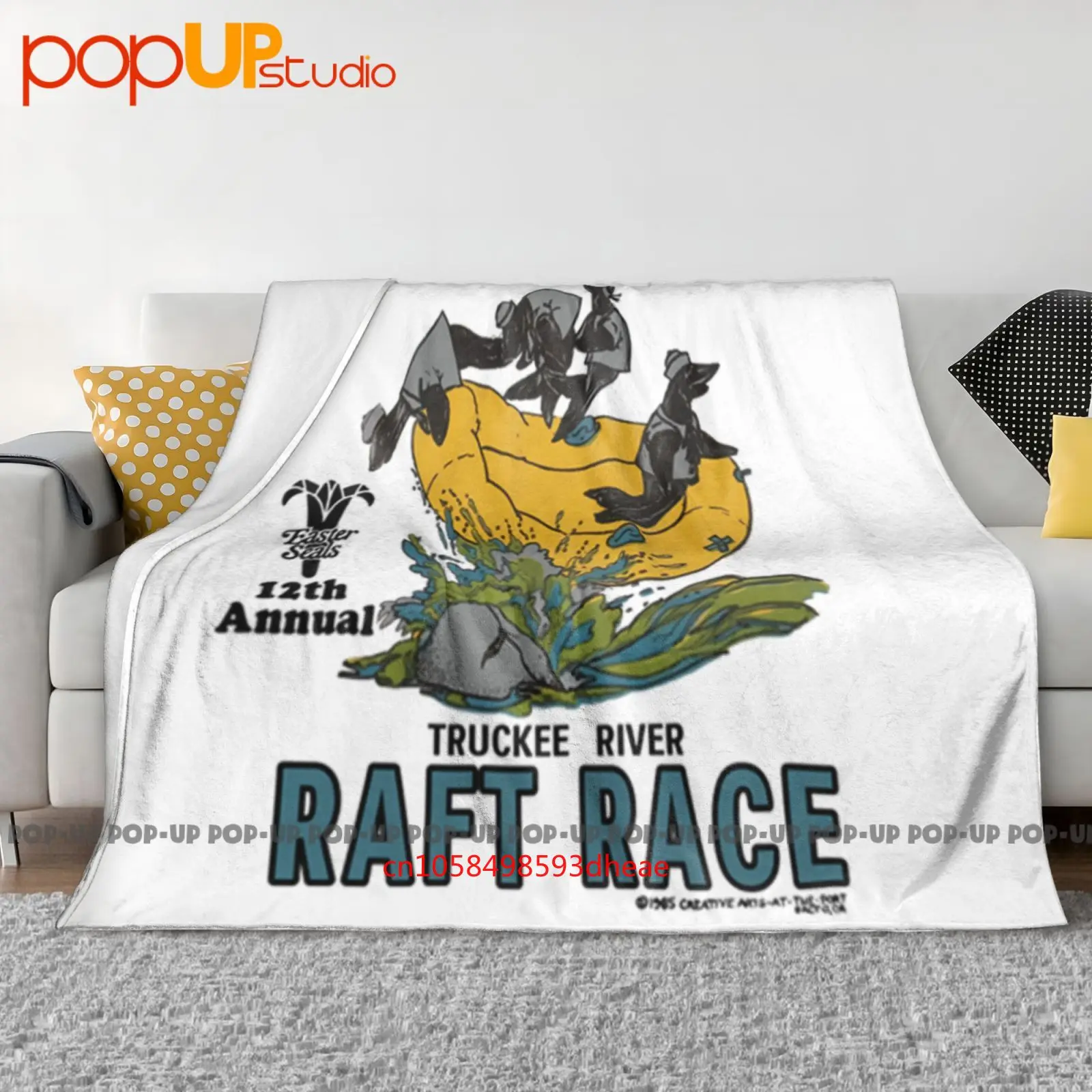 Vtg 80S Truckee River Raft Race Seal Animal Nevada Surf Beach Grunge 90S Ultra-Soft Blanket Quilt Winter Sofa Cover Bed Covers
