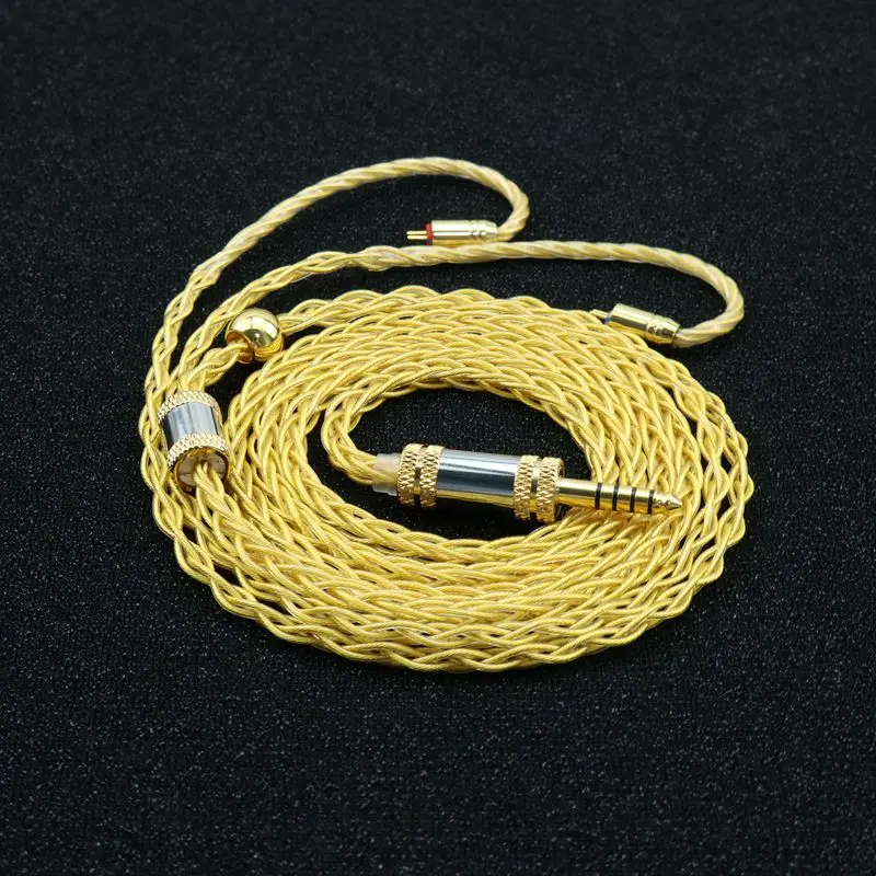 XINHS G28 cable de actualización de auriculares chapado en oro de cobre de cristal único de 8 núcleos