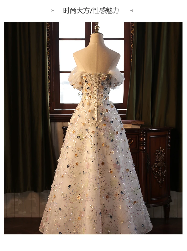 full flower petals princess ball gown court can customize make medieval dress renaissance Gown queen Victorian /Marie/drama/