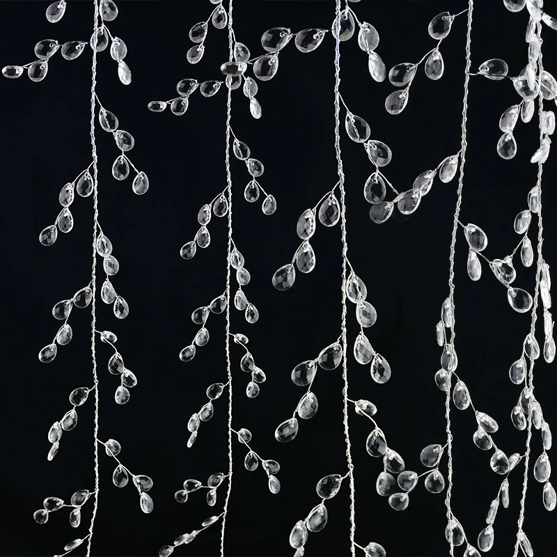 100/120/150cm Acrylic Crystal Bead Curtain Garland Crystal Wire Branch String for Wedding Party Hair Wreath Headdress Decoration