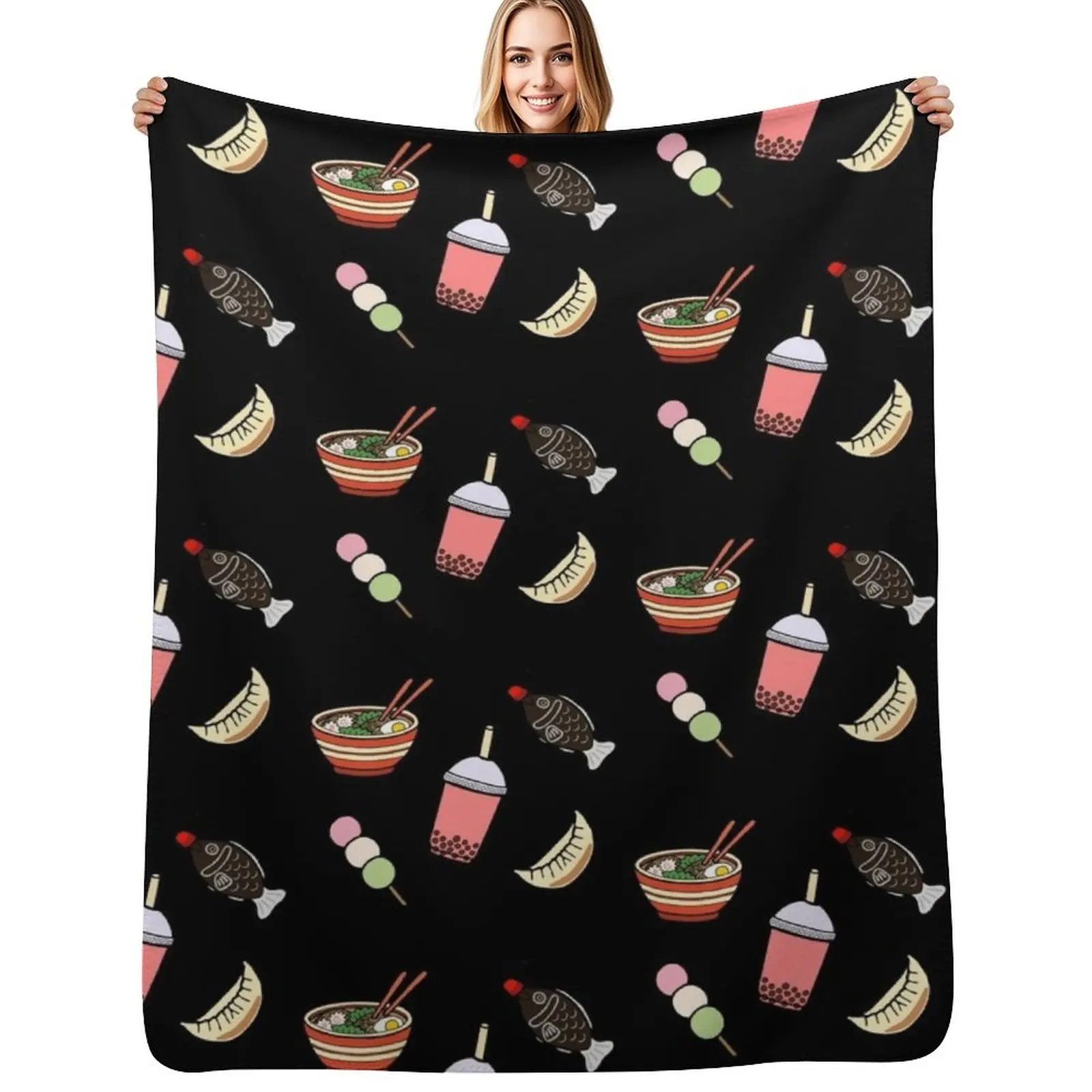

Japanese Food & Drink Throw Blanket Vintage christmas gifts wednesday Blanket