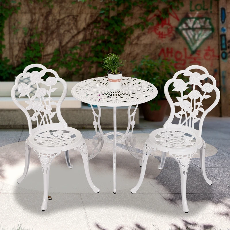 Cast aluminum outdoor tables and chairs courtyard furniture set leisure villa outdoor balcony garden outdoor terrace table