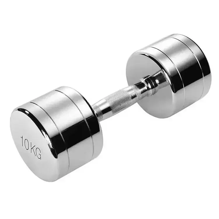 High Quantity Gym Equipment Free Weight Chromed Dumbbell Stainless Steel Chrome Dumbbell for Weight Lifting