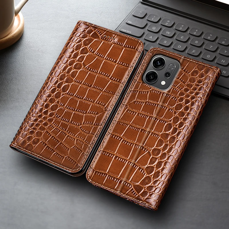 حافظة جلدية أصلية من جلد التمساح لهاتف OPPO Find X8 X8S X9 Pro Plus Ultra حافظة بطاقات مقاومة للخدش #6