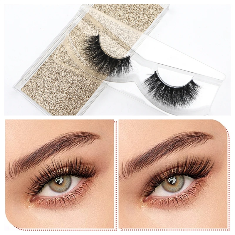 1Pair/Boxes FG Serise Multi-layer invisible and natual lasting and firm 100% Real Mink strong and durable strip eyelasehs