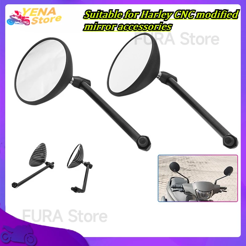 

Aluminum rearview mirror and side view mirror Suitable for Harley CNC modified rearview mirror accessories