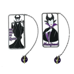 Maleficent Metal Bookmark - Black Magic Queen with Chain Pendant Bookmark, Reading Marker Gift for Book Lovers