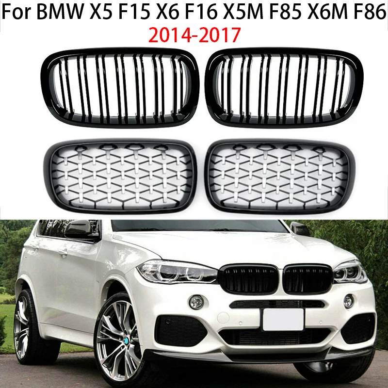 

For BMW X5 F15 X6 F16 X5M F85 X6M F86 2014 2015 2016 2017 Car Front Kidney Grille Hood Front Bumper Radiator Grill accessories