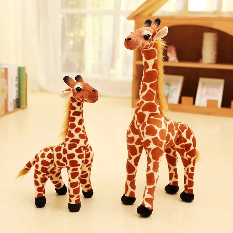 30/48/60CM Cute Simulated Giraffe Doll Stuffed Real-life Forest Animal Plush Toy Kids Birthday Christmas Gift Children's