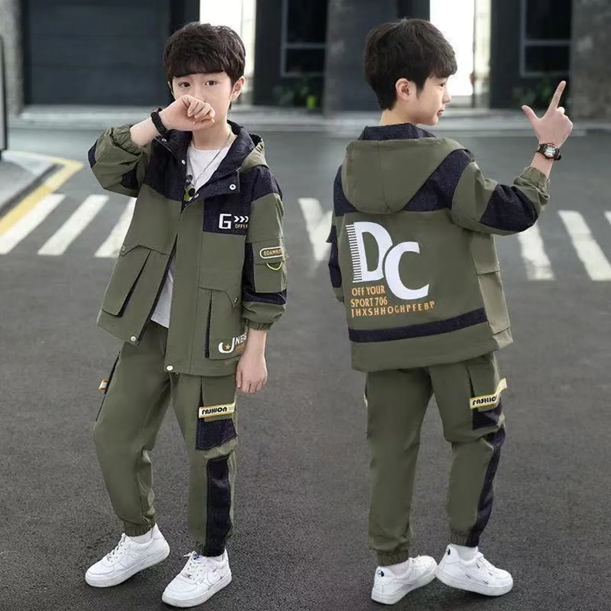 5-15 Years Boys' Autumn Set 2025 New Spring and Autumn Children's Casual Coat+Pants Two Piece Set Kids Outfit Set 120-170cm