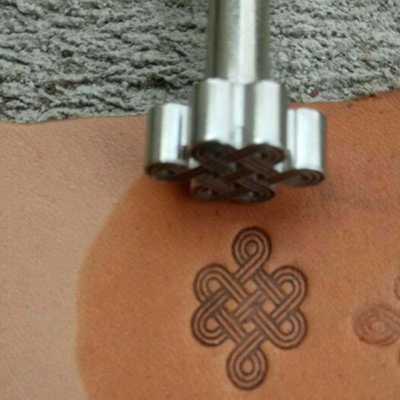 

Professional Solid Steel Leather Stamp, 22x15mm intricate Knot Pattern, for Leather Craft and DIY